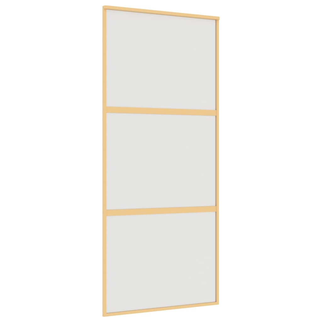 Vidaxl Schiebetür 90x205 cm mattes ESG -Glas und Aluminium Gold gefärbt