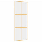 VIDAXL -Schiebetür 76x205 cm klares ESG -Glas und Aluminium Gold gefärbt