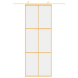 Vidaxl Sliding Porte 76x205 cm Verre ESG transparent et en aluminium or de couleur