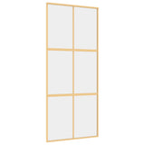 Porta scorrevole Vidaxl 90x205 cm Clear ESG Glass e in oro in alluminio