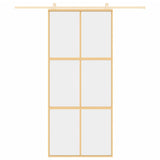 VidaXL sliding door 90x205 cm Clear ESG glass and aluminum gold colored