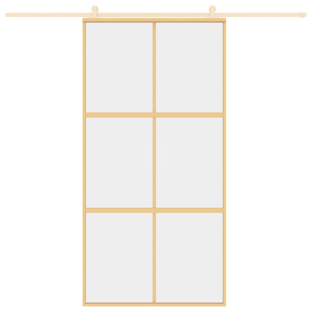 VidaXL sliding door 102.5x205 cm Clear ESG glass and aluminum gold color