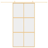 Vidaxl rutscht Dier 102.5x205 cm lecker Ess-Glas an Aluminium Goldfaarf