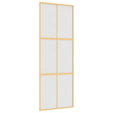 VIDAXL -Schiebetür 76x205 cm mattes ESG -Glas und Aluminium Gold gefärbt