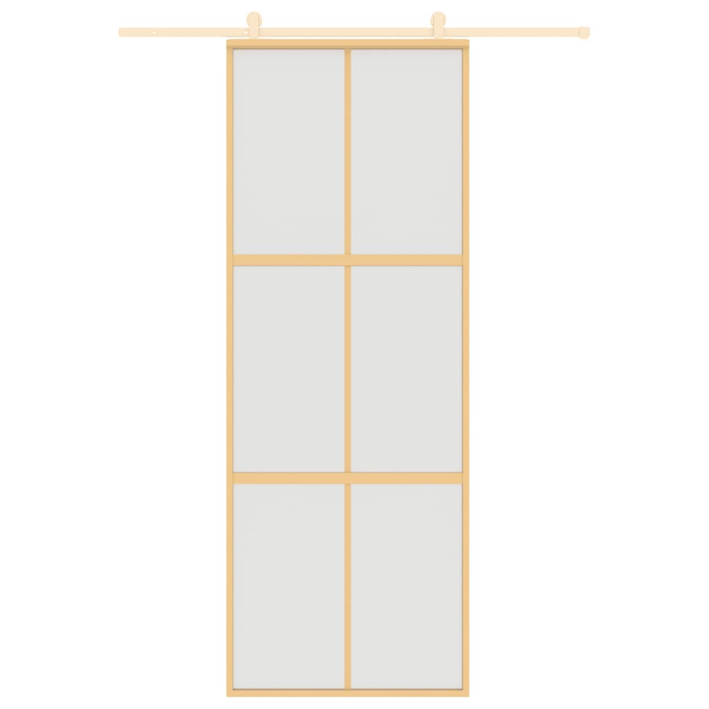 Vidaxl Sliding Porte 76x205 cm Verre ESG mate et aluminium or de couleur