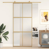 Vidaxl Sliding Porte 90x205 cm Verre ESG mate et aluminium or de couleur