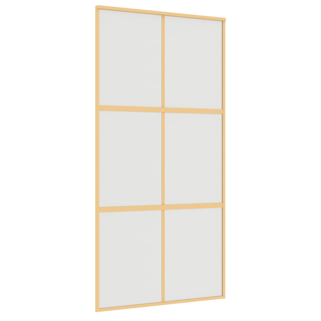 Porta scorrevole Vidaxl 102.5x205 cm vetro ESG e oro in alluminio