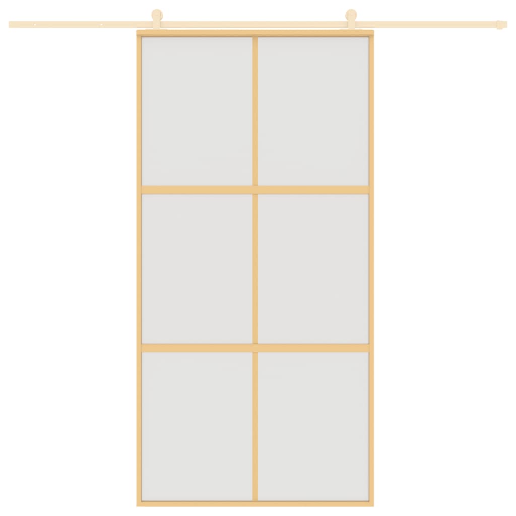 Porta scorrevole Vidaxl 102.5x205 cm vetro ESG e oro in alluminio