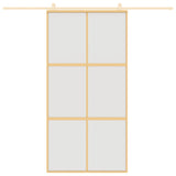 VIDAXL -Schiebetür 102,5 x 205 cm mattes ESG -Glas und Aluminium Gold gefärbt