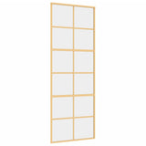 VIDAXL -Schiebetür 76x205 cm klares ESG -Glas und Aluminium Gold gefärbt