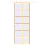 VidaXL sliding door 76x205 cm Clear ESG glass and aluminum gold colored