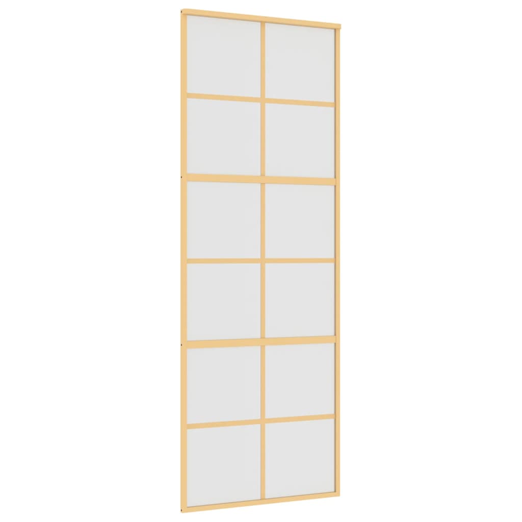 Vidaxl Sliding Porte 76x205 cm Verre ESG mate et aluminium or de couleur