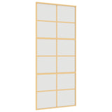 Vidaxl Schiebetür 90x205 cm mattes ESG -Glas und Aluminium Gold gefärbt