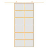 Puerta corredera Vidaxl 90x205 cm de vidrio ESG mate y dorado de aluminio