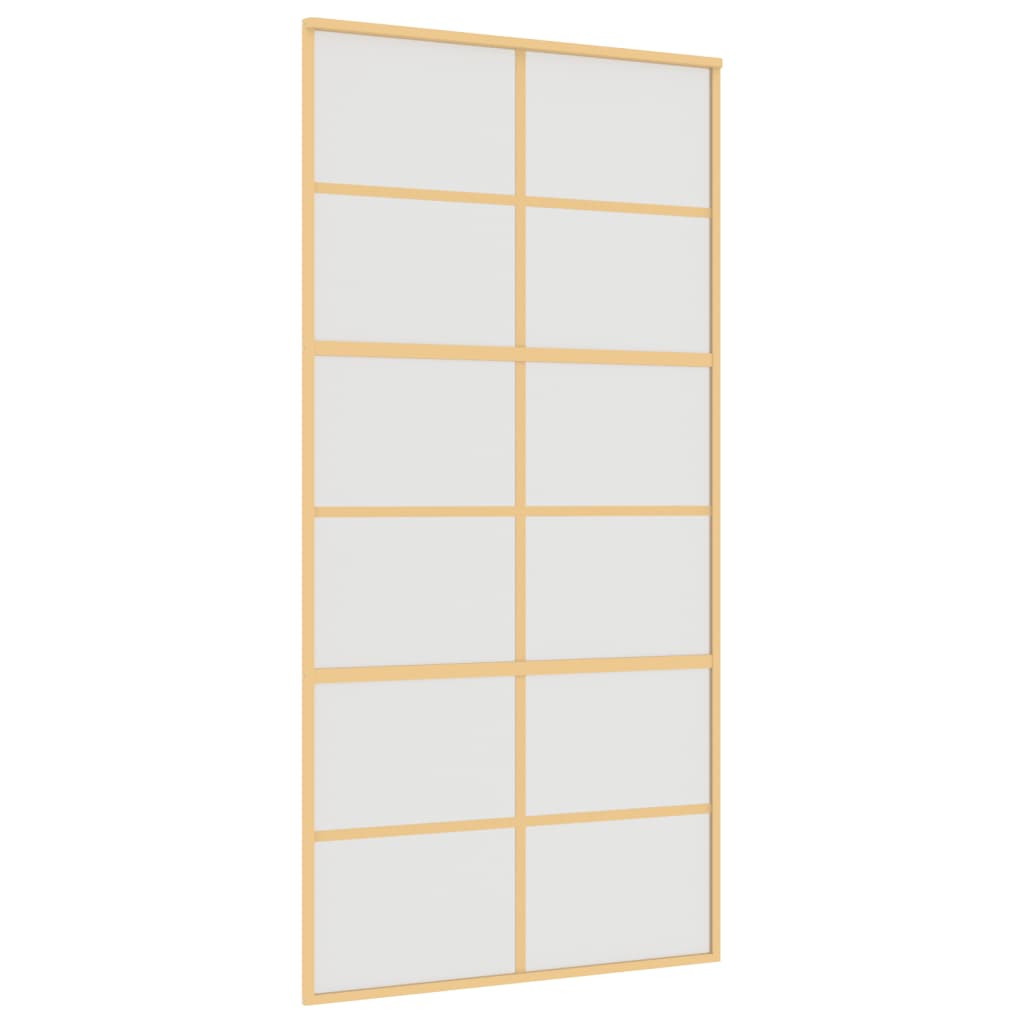 VIDAXL -Schiebetür 102,5 x 205 cm mattes ESG -Glas und Aluminium Gold gefärbt