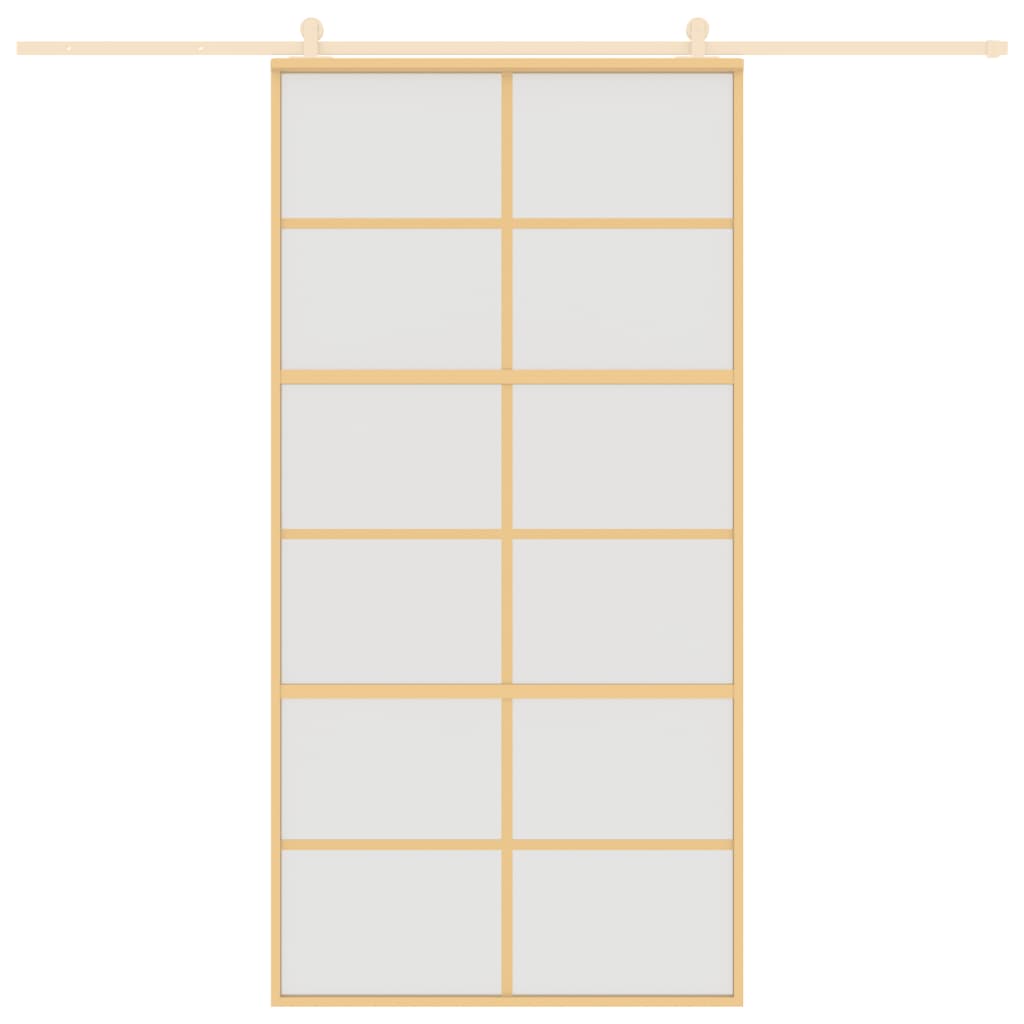 Porta scorrevole Vidaxl 102.5x205 cm vetro ESG e oro in alluminio