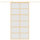 Vidaxl Porte coulissante 102.5x205 cm Verre ESG mate et aluminium or de couleur