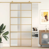 Porta scorrevole Vidaxl 102.5x205 cm vetro ESG e oro in alluminio