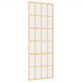 Porta scorrevole Vidaxl 76x205 cm Clear ESG Glass e in oro in alluminio