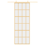 Vidaxl Sliding Porte 76x205 cm Verre ESG transparent et en aluminium or de couleur