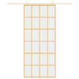 Porta scorrevole Vidaxl 90x205 cm Clear ESG Glass e in oro in alluminio