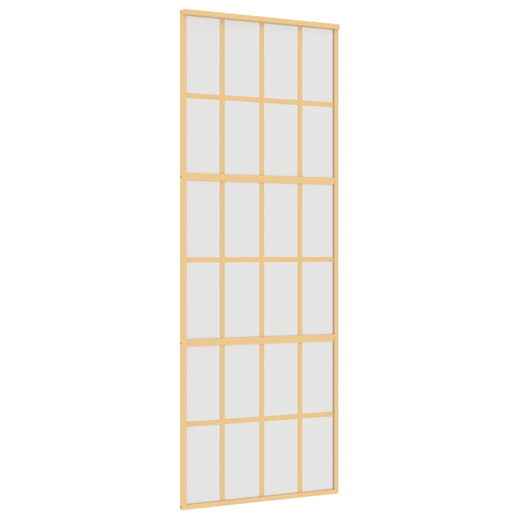 VIDAXL -Schiebetür 76x205 cm mattes ESG -Glas und Aluminium Gold gefärbt