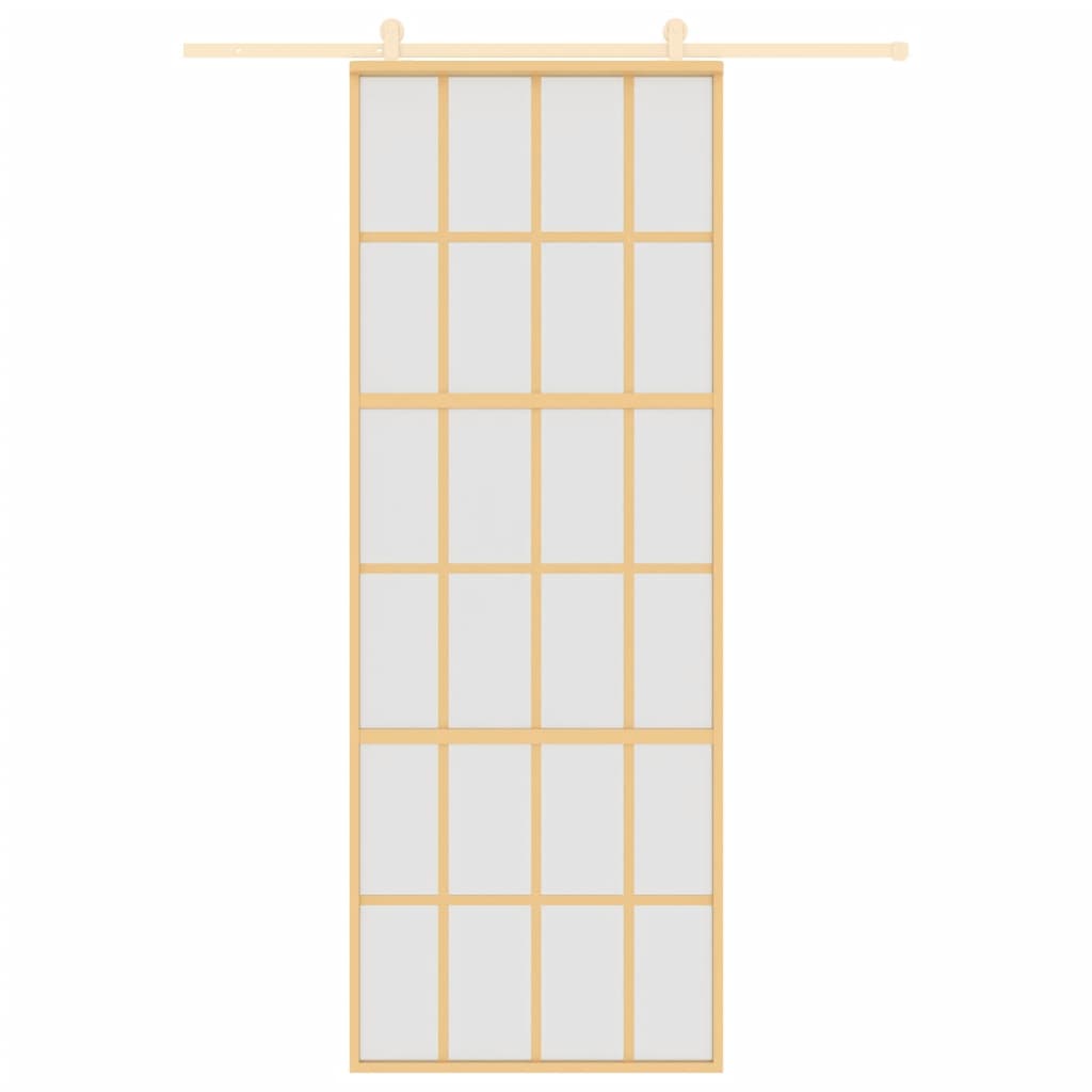 Vidaxl Sliding Porte 76x205 cm Verre ESG mate et aluminium or de couleur