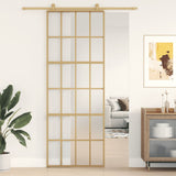 Vidaxl Sliding Porte 76x205 cm Verre ESG mate et aluminium or de couleur