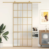 Vidaxl Sliding Porte 90x205 cm Verre ESG mate et aluminium or de couleur