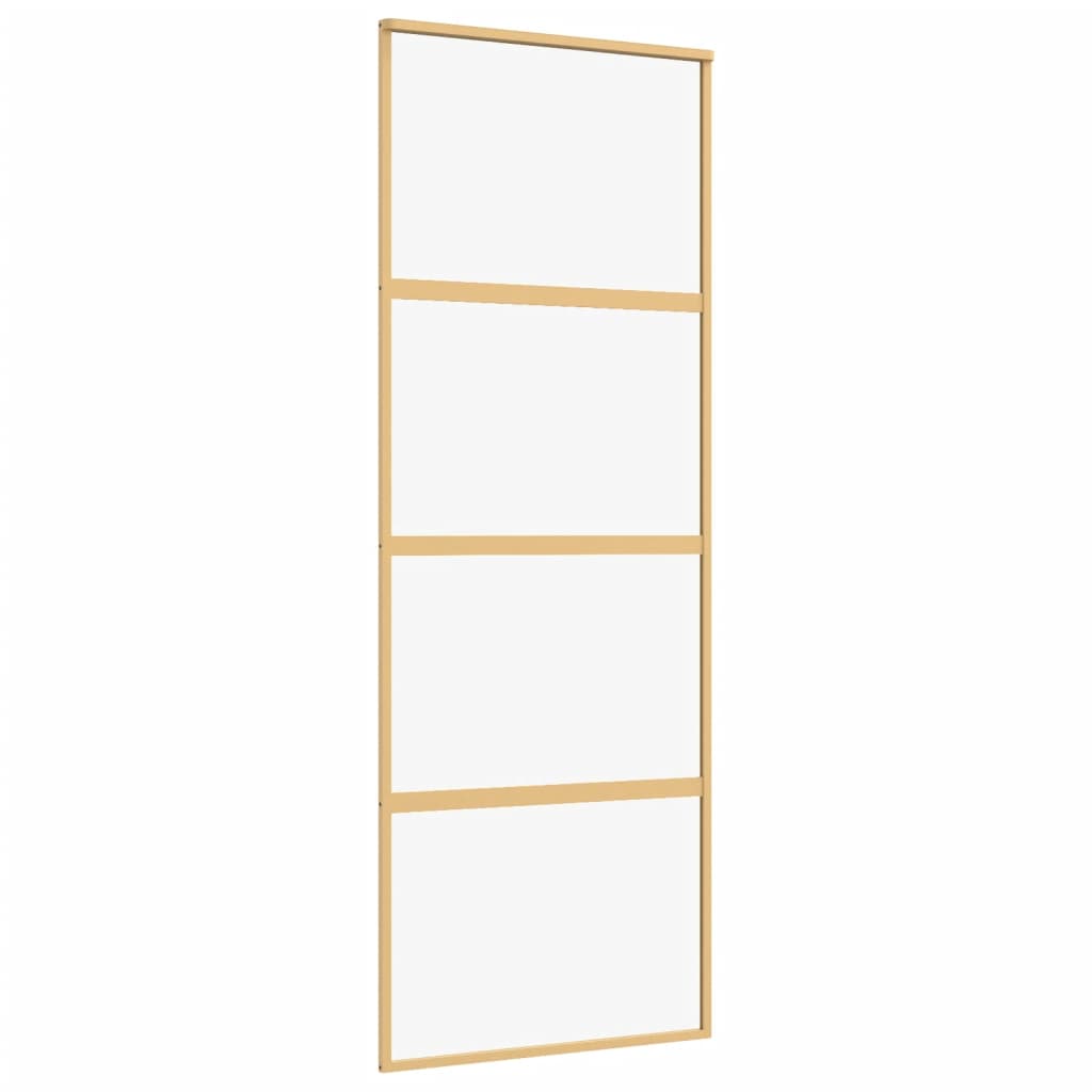 VidaXL sliding door 76x205 cm Clear ESG glass and aluminum gold colored