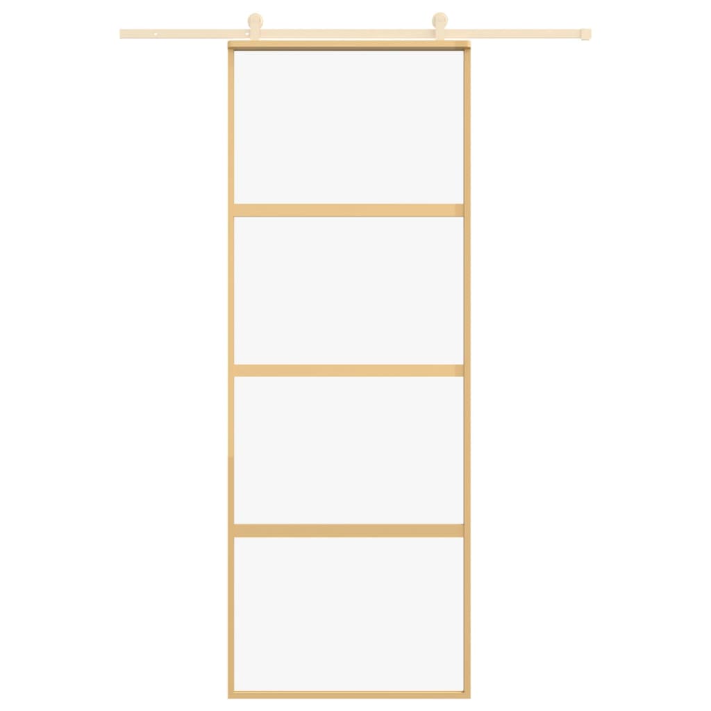 VidaXL sliding door 76x205 cm Clear ESG glass and aluminum gold colored