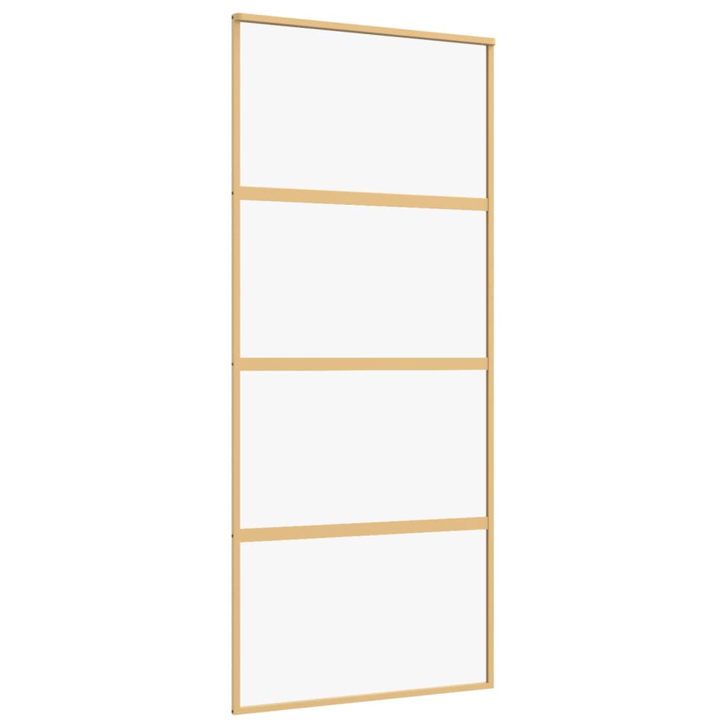 Porta scorrevole Vidaxl 90x205 cm Clear ESG Glass e in oro in alluminio