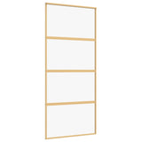 Porta scorrevole Vidaxl 90x205 cm Clear ESG Glass e in oro in alluminio