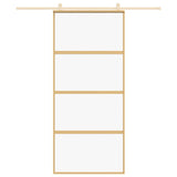 Porta scorrevole Vidaxl 90x205 cm Clear ESG Glass e in oro in alluminio