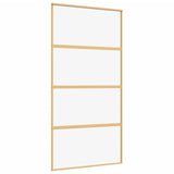 VidaXL sliding door 102.5x205 cm Clear ESG glass and aluminum gold color