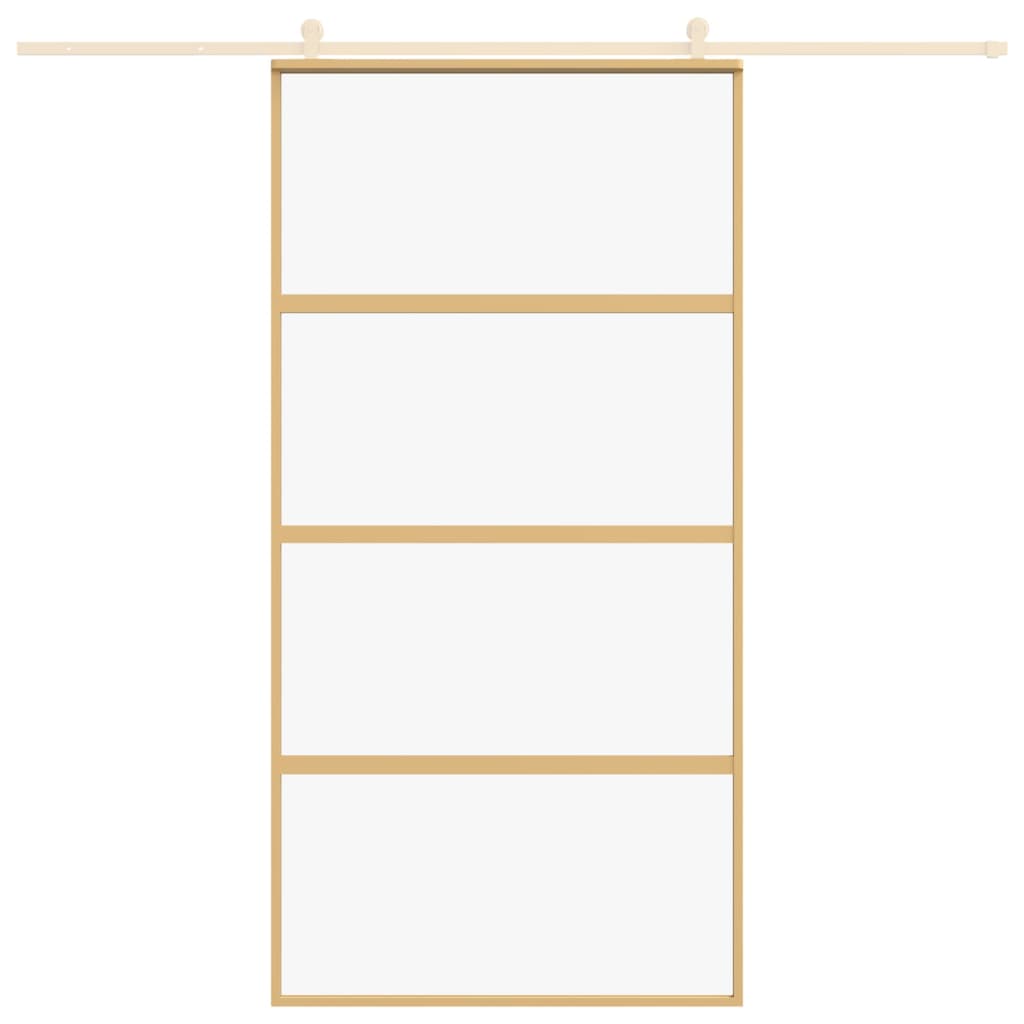 VidaXL sliding door 102.5x205 cm Clear ESG glass and aluminum gold color