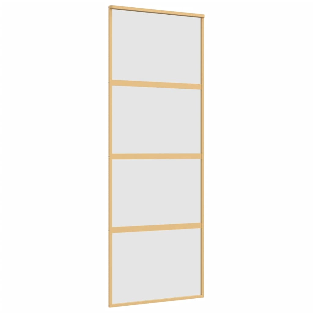 VIDAXL -Schiebetür 76x205 cm mattes ESG -Glas und Aluminium Gold gefärbt