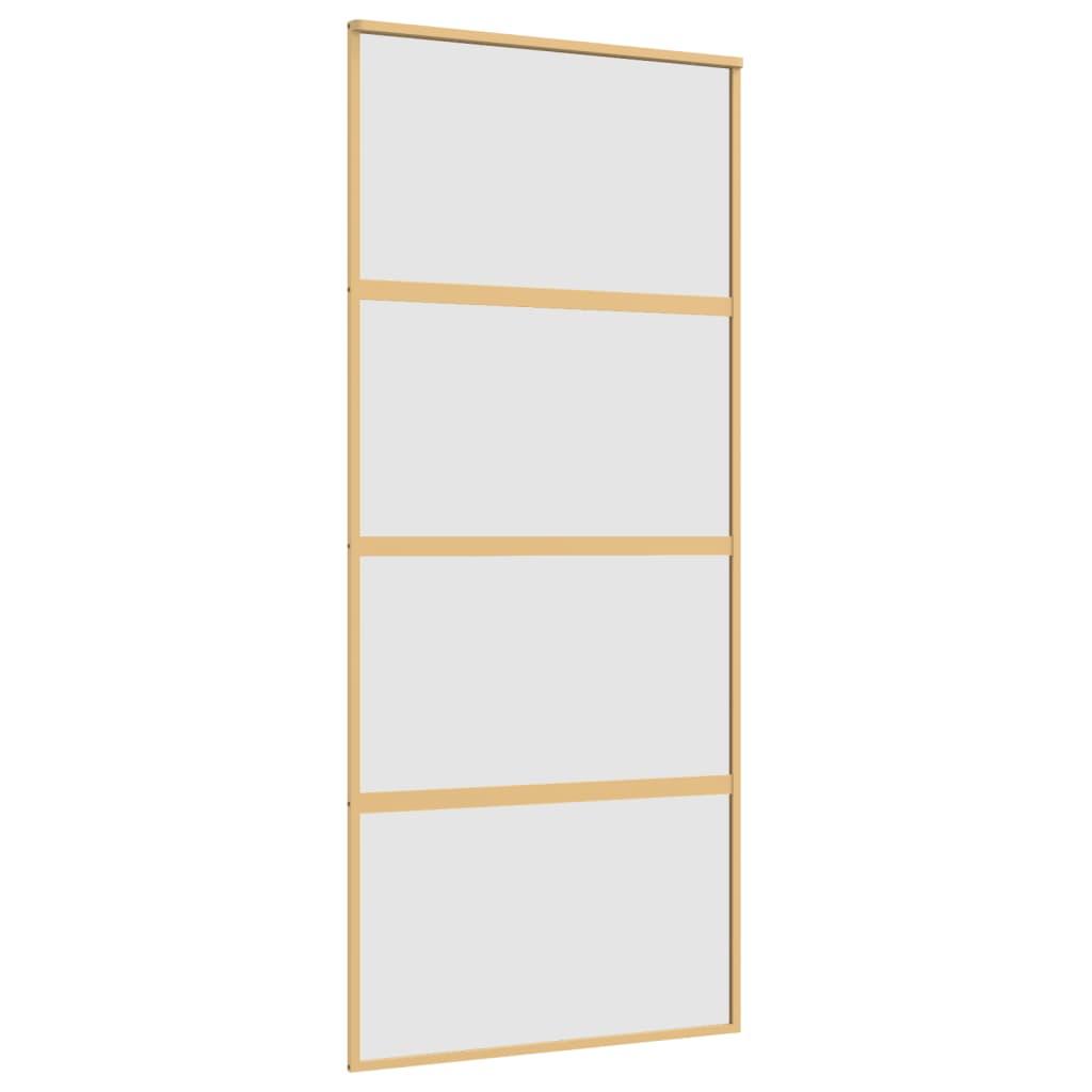 Vidaxl Sliding Porte 90x205 cm Verre ESG mate et aluminium or de couleur