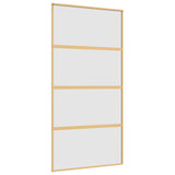 VIDAXL -Schiebetür 102,5 x 205 cm mattes ESG -Glas und Aluminium Gold gefärbt