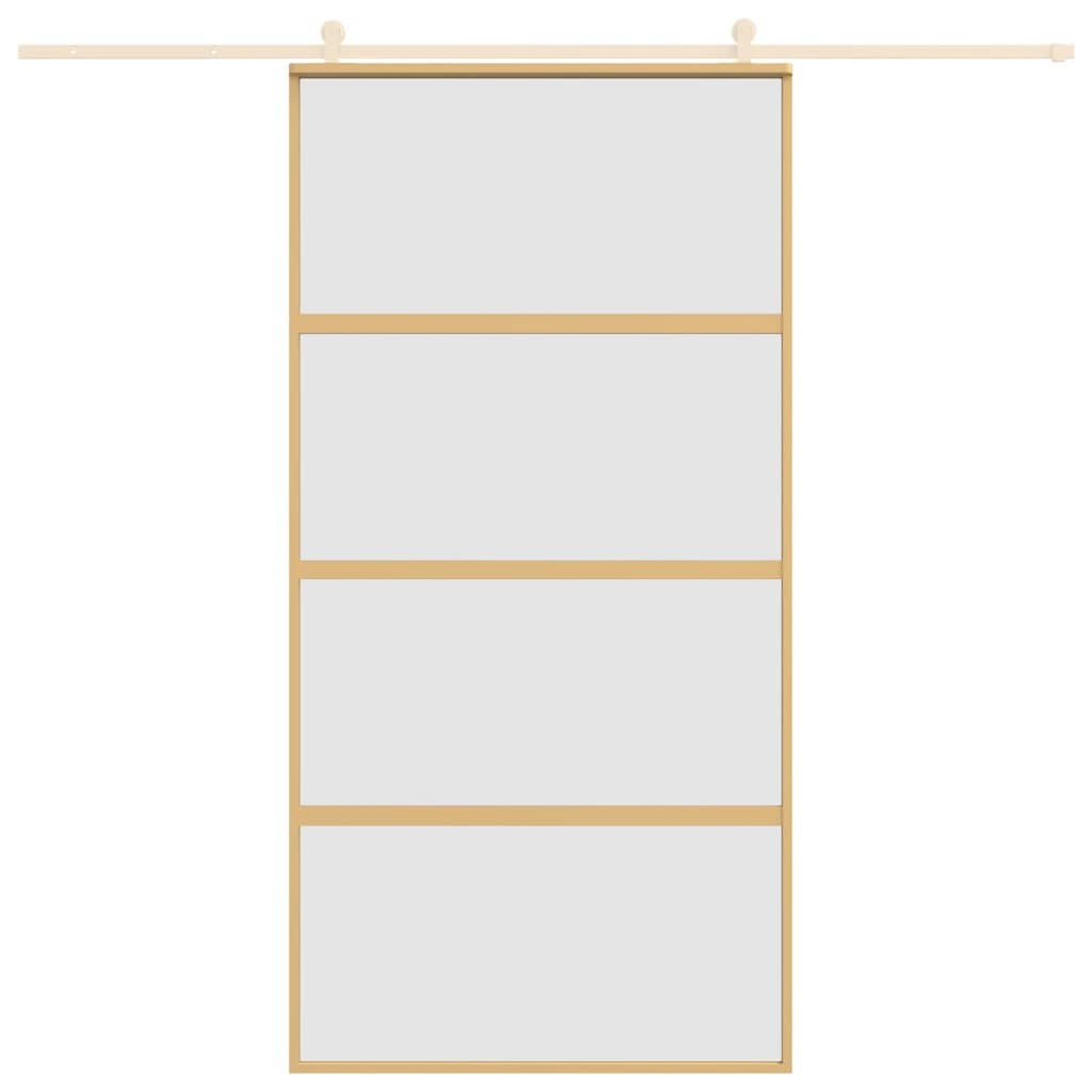 VidaXL sliding door 102.5x205 cm matte ESG glass and aluminum gold colored