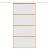 Puerta corredera de Vidaxl 102.5x205 cm de vidrio ESG mate y dorado de aluminio