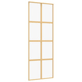 VIDAXL -Schiebetür 76x205 cm klares ESG -Glas und Aluminium Gold gefärbt