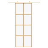 Porta scorrevole Vidaxl 76x205 cm Clear ESG Glass e in oro in alluminio