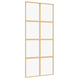 Porta scorrevole Vidaxl 90x205 cm Clear ESG Glass e in oro in alluminio