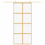 Porta scorrevole Vidaxl 90x205 cm Clear ESG Glass e in oro in alluminio