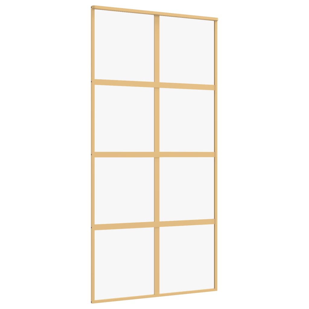 VIDAXL -Schiebetür 102,5 x 205 cm klares ESG -Glas- und Aluminiumgoldfarbe