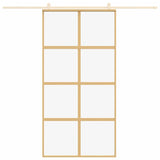 VIDAXL -Schiebetür 102,5 x 205 cm klares ESG -Glas- und Aluminiumgoldfarbe