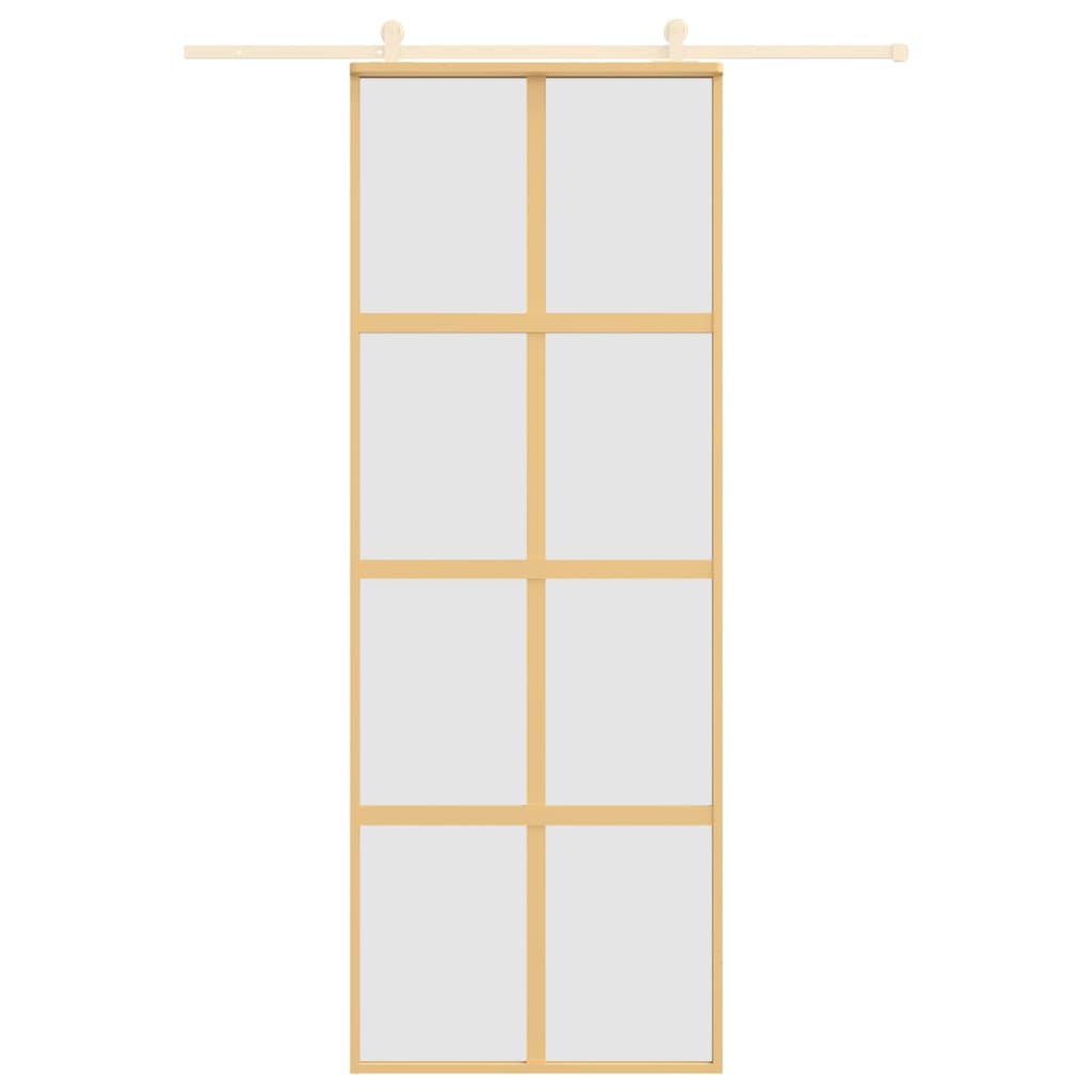 VIDAXL -Schiebetür 76x205 cm mattes ESG -Glas und Aluminium Gold gefärbt