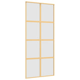 Puerta corredera Vidaxl 90x205 cm de vidrio ESG mate y dorado de aluminio