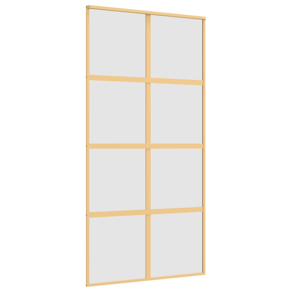 Vidaxl Porte coulissante 102.5x205 cm Verre ESG mate et aluminium or de couleur